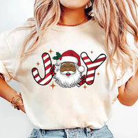 Black Santa Christmas Shirt, Retro Black Santa Christmas Shirt, Joy Holiday Tee