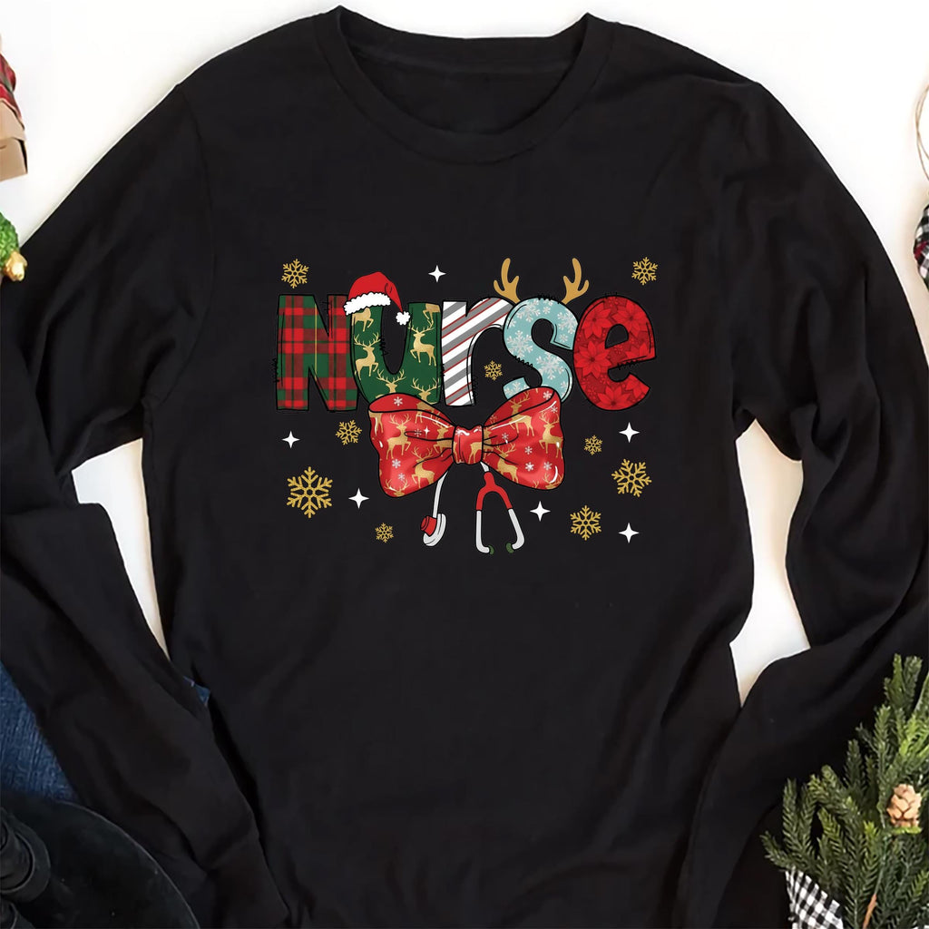 Christmas Nurse Long Sleeve Shirt, Christmas Nursing Shirt, Nurse Life Christmas Tee