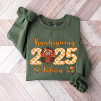 Thanksgiving Family Sweatshirt 2025, Turkey Matching Family Shirt, Personalized Thanksgiving Group Sweatshirt