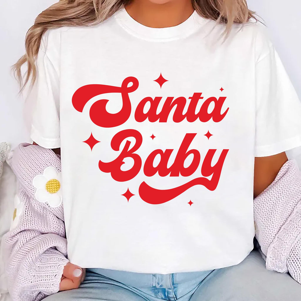 Santa Baby Shirt, Santa Christmas Shirt, Preppy Christmas Tee