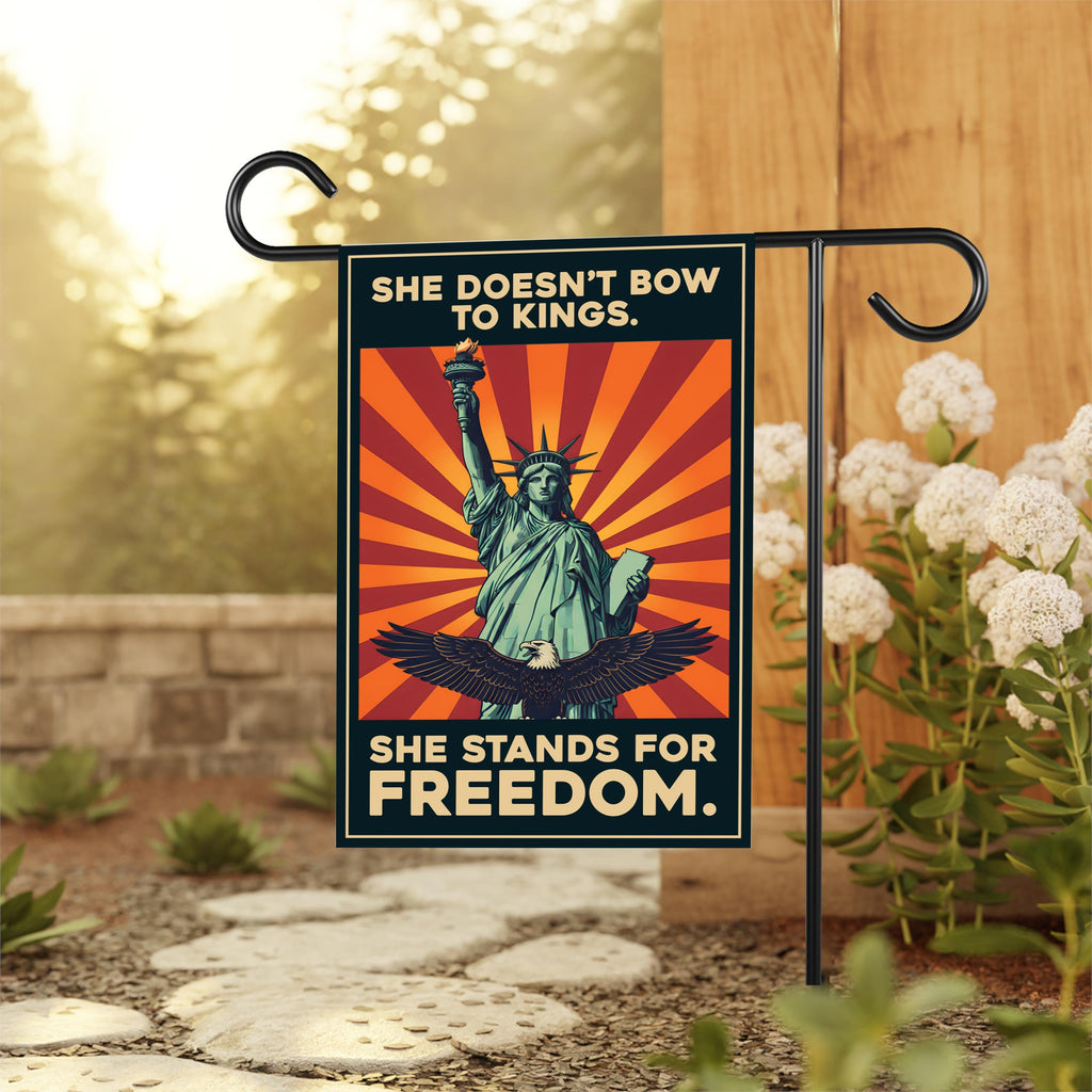 Democracy Has No Kings Garden Flag, Double Sided, No Kings In America Protest, Anti-Trump Flag, Resist Racism, Resist Fascism Flag