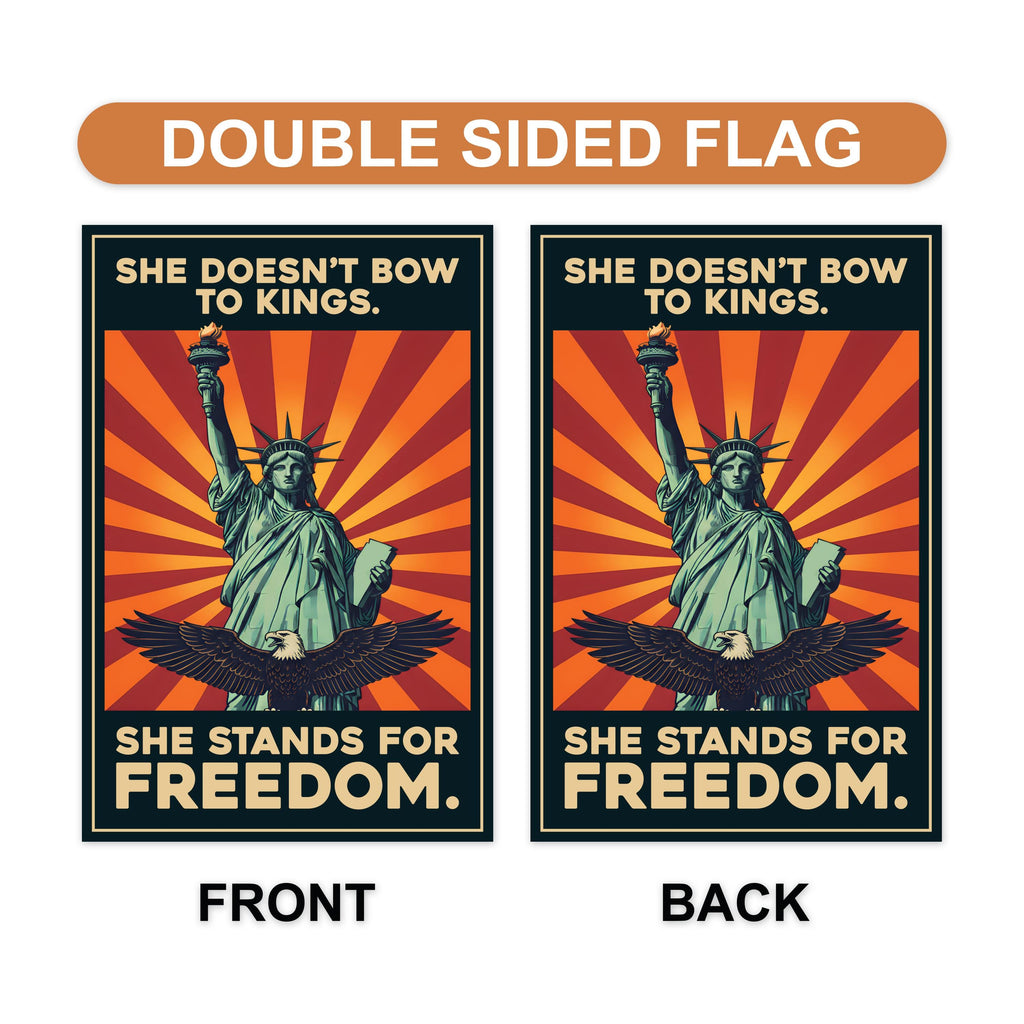 Democracy Has No Kings Garden Flag, Double Sided, No Kings In America Protest, Anti-Trump Flag, Resist Racism, Resist Fascism Flag