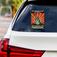 Democracy Has No Kings Vinyl Sticker, No Kings In America Protest, Anti-Trump, Resist Fascism Car Bumper Sticker, 6" x 4.5"