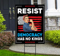 Democracy Has No Kings Yard Sign - No Kings In America Protest Sign, Anti-Trump, Resist Racism, Resist Fascism Yard Sign with Metal H-Stake