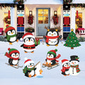 Penguin Christmas Yard Signs, Cute Outdoor Lawn Decorations with Stakes, Holiday Penguin Garden Cutouts for Pathway, Walkway & Party Décor