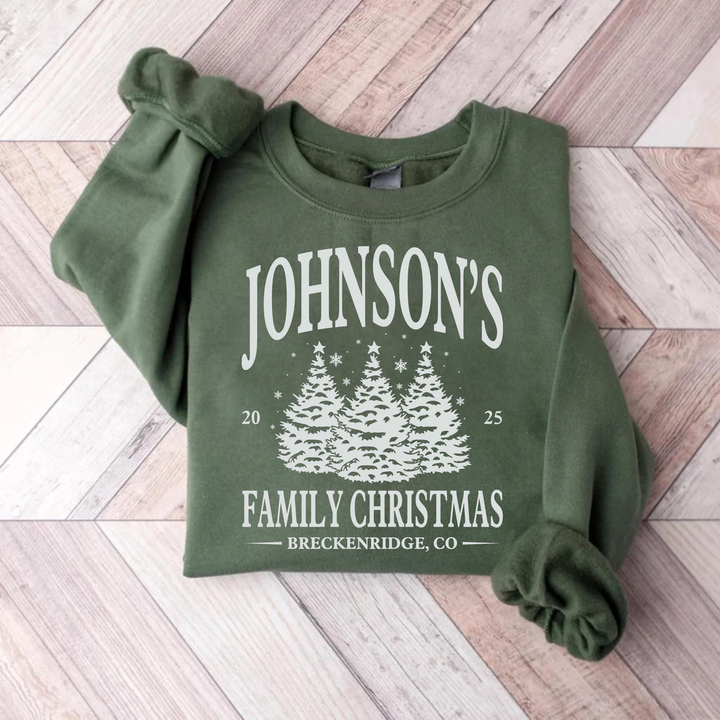 Personalized Family Christmas Sweatshirt, Matching Family Christmas Shirt, Custom Name Christmas Sweatshirt