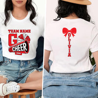 Custom Cheer Team Name Shirt, Custom Cheerleader Shirt, Cheer Mom with Name Tee, Front Back