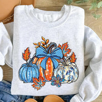 Floral Fall Pumpkin Shirt, Boho Autumn Flowers Shirt, Preppy Pumpkin Coquette Tee