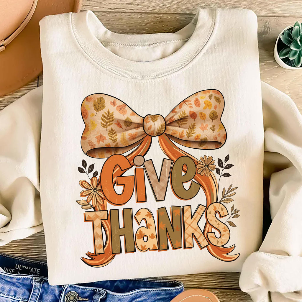 Give Thanks Shirt, Floral Fall Coquette Shirt, Preppy Thanksgiving Shirt, Thankful Coquette Tee