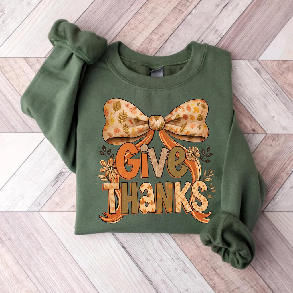 Give Thanks Shirt, Floral Fall Coquette Shirt, Preppy Thanksgiving Shirt, Thankful Coquette Tee