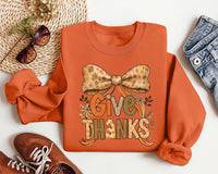 Give Thanks Shirt, Floral Fall Coquette Shirt, Preppy Thanksgiving Shirt, Thankful Coquette Tee