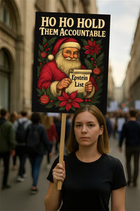 Christmas Hold Them Accountable Epstein List Protest Sign, Anti-Trump No Kings Protect Democracy Political Poster, Resist Fascism Rally Sign