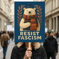 Resist Fascism Christmas Protest Sign, Anti-Trump, No Kings In America, Protect Democracy Political Activist Poster, Anti Fascist Rally Sign