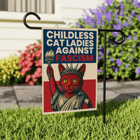 Childless Cat Ladies Against Fascism Protest Garden Flag, Double Sided, No Kings, Protect Democracy, Anti-Trump Flag, Resist Fascist Flag