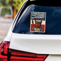 Childless Cat Ladies Against Fascism Protest Vinyl Sticker, Protect Democracy, Anti-Trump, No Kings, Anti Fascist Bumper Sticker, 6" x 4.5"