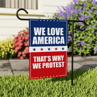 We Love America Protest Garden Flag, Double Sided, No Kings In America, Protect Democracy, Anti-Trump Flag, Anti Fascist Flag