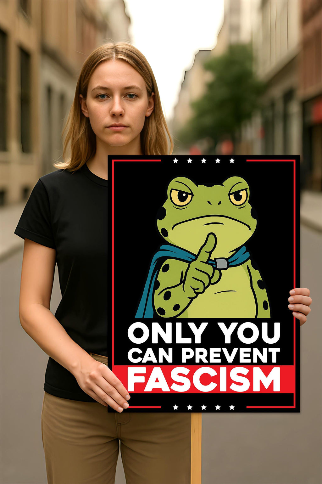 Portland Frog Anti-ICE Protest Sign, Anti-Trump, No Kings In America, Protect Democracy Political Activist Poster, Resist Fascism Rally Sign