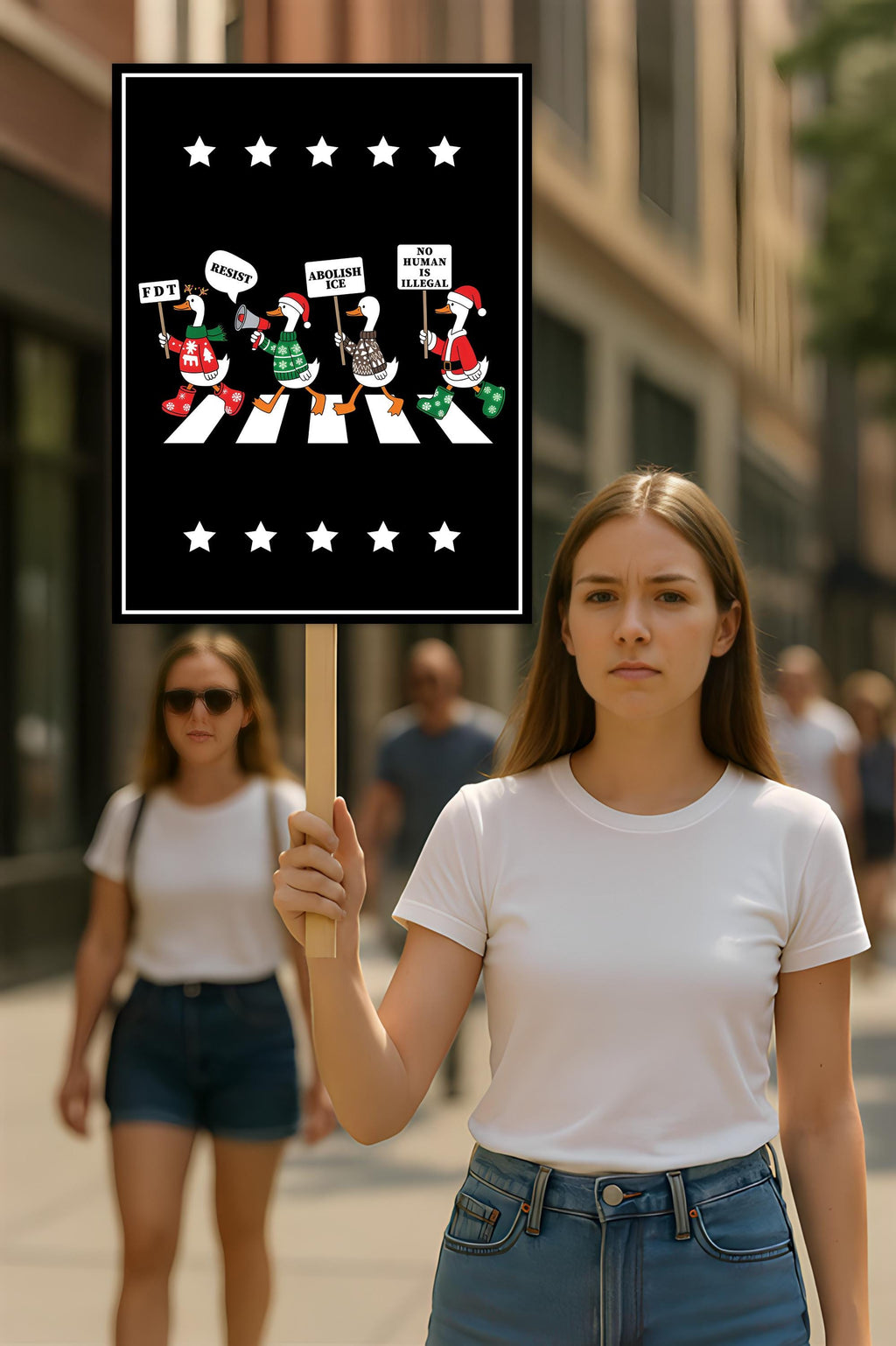 Resistance Silly Goose Christmas Protest Sign, Anti-Trump, No Kings In America, Protect Democracy Political Poster, Anti Fascist Rally Sign