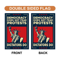 Statue of Liberty Protest Garden Flag, Double Sided, No Kings In America, Protect Democracy, Anti-Trump Flag, Anti Fascist Flag