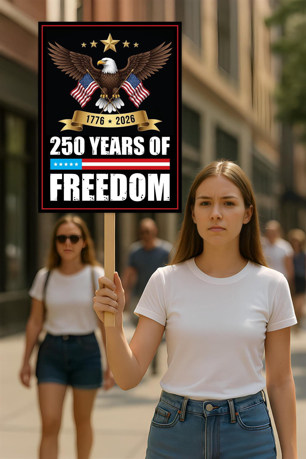 America 250 Anniversary 250 YEARS Protest Sign, Anti-Trump, No Kings In America, Protect Democracy Political Poster, Anti Fascist Rally Sign