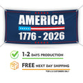 America 250 Anniversary 250 YEARS Banner Sign - Anti-Trump, No Kings, Protect Democracy, Resist Fascism Vinyl Banner with Metal Grommets