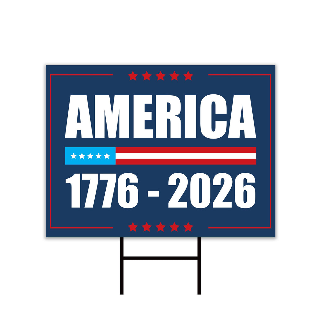 America 250 Anniversary 250 YEARS Protest Yard Sign - Anti-Trump, No Kings In America, Pro Democracy, Resist Fascism Sign with Metal H-Stake