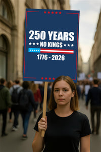 America 250 Anniversary 250 YEARS Protest Sign, Anti-Trump, No Kings In America, Protect Democracy Political Poster, Anti Fascist Rally Sign