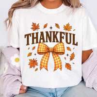Thankful Shirt, Coquette Fall Shirt, Autumn Pumpkin Tee