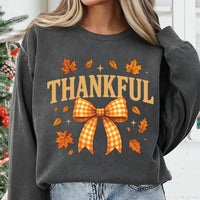 Thankful Sweatshirt, Coquette Fall Shirt, Autumn Pumpkin Sweatshirt