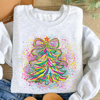 Coquette Christmas Tree Sweatshirt, Preppy Christmas Shirt, Holly Jolly Sweatshirt