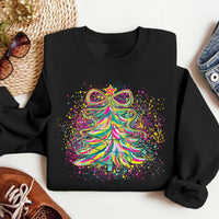 Coquette Christmas Tree Sweatshirt, Preppy Christmas Shirt, Holly Jolly Sweatshirt