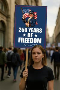 America 250 Anniversary 250 YEARS Protest Sign, Anti-Trump, No Kings In America, Protect Democracy Political Poster, Anti Fascist Rally Sign