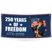 America 250 Anniversary 250 YEARS Banner Sign - Anti-Trump, No Kings, Protect Democracy, Resist Fascism Vinyl Banner with Metal Grommets