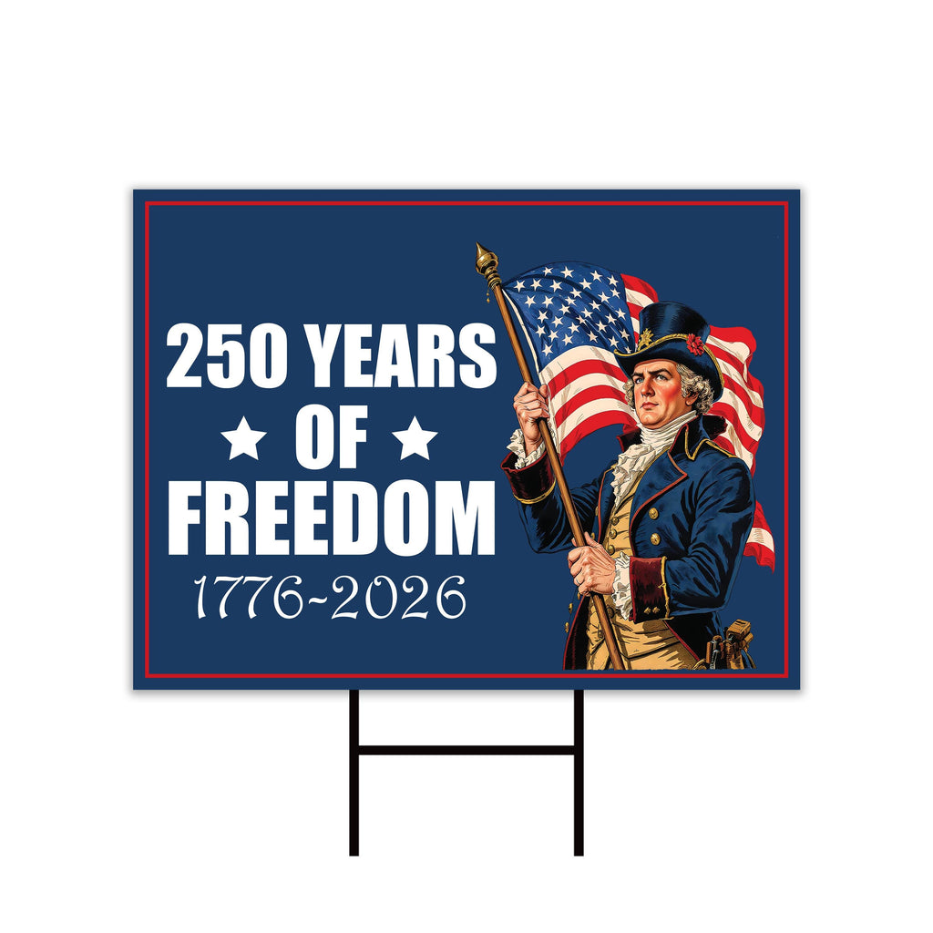 America 250 Anniversary 250 YEARS Protest Yard Sign - Anti-Trump, No Kings In America, Pro Democracy, Resist Fascism Sign with Metal H-Stake
