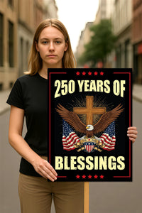 America 250 Anniversary 250 YEARS Protest Sign, Anti-Trump, No Kings In America, Protect Democracy Political Poster, Anti Fascist Rally Sign