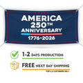 America 250 Anniversary 250 YEARS Banner Sign - Anti-Trump, No Kings, Protect Democracy, Resist Fascism Vinyl Banner with Metal Grommets