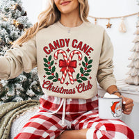 Candy Cane Christmas Club Shirt, Coquette Christmas Squad Shirt, Preppy Holiday Tee
