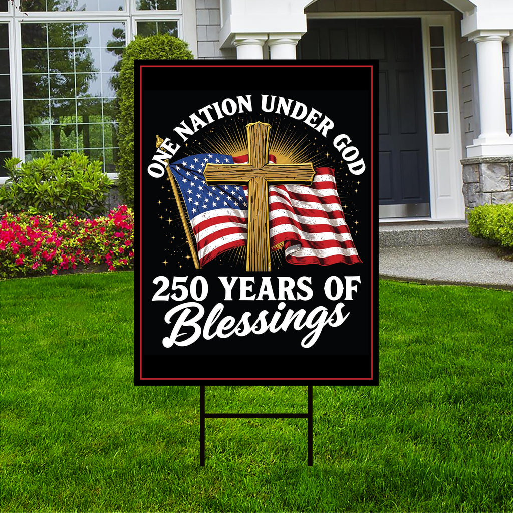 America 250 Anniversary 250 YEARS Protest Yard Sign - Anti-Trump, No Kings In America, Pro Democracy, Resist Fascism Sign with Metal H-Stake