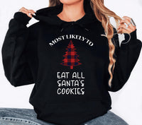 Family Christmas Hoodie, Buffalo Plaid Most Likely To Shirt, Christmas Party Hoodie