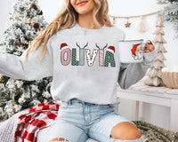 Custom Name Christmas Sweatshirt, Family Crew Matching Shirt, Personalized Christmas Sweatshirt
