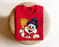 Snowman Shirt, Trendy Christmas Design Shirt, Preppy Girly Holiday Tee