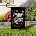 Holiday Lights and Human Rights Liberal Christmas Protest Garden Flag, No Kings, Protect Democracy, Anti-Trump Flag, Anti Fascist Flag