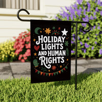 Holiday Lights and Human Rights Liberal Christmas Protest Garden Flag, No Kings, Protect Democracy, Anti-Trump Flag, Anti Fascist Flag