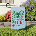 Holiday Lights & Abolish ICE Christmas Protest Garden Flag, Double Sided, No Kings In America, Pro Democracy, Anti-Trump, Anti Fascist Flag
