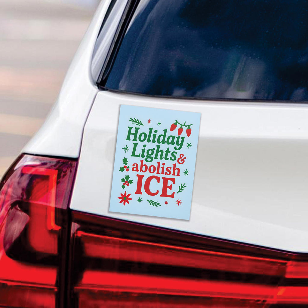 Resist Fascism Christmas Protest Magnet, Protect Democracy, Anti-Trump, No Kings Protest Sign, Anti Fascist Vehicle Magnet, 6" x 4.5"