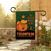 Trumpkin Halloween Protest Garden Flag, Double Sided, No Kings In America, Protect Democracy, Anti-Trump Flag, Resist Fascist Flag
