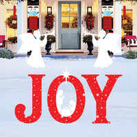 JOY Nativity Christmas Yard Sign, Outdoor Religious Lawn Decorations with Stakes, Holy Family Xmas Nativity Scene for Garden, Pathway, Home