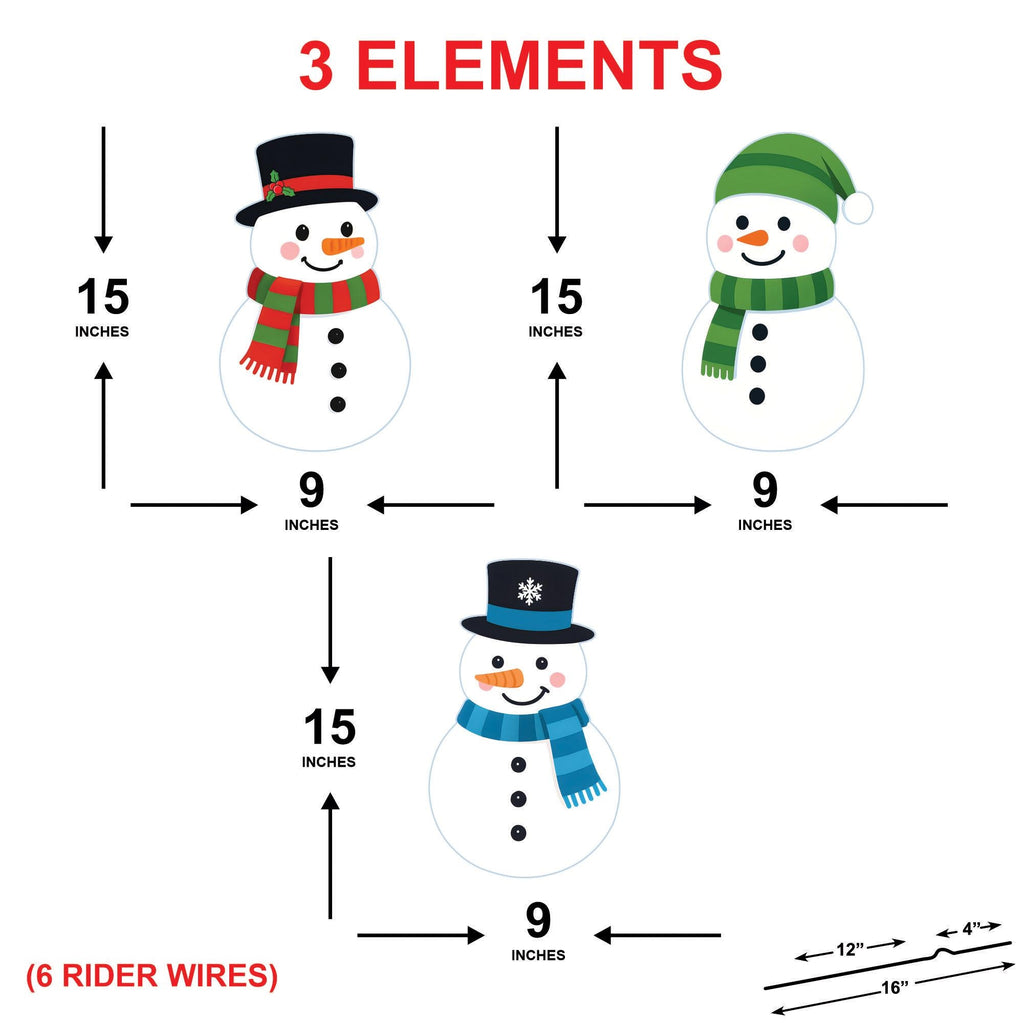 Christmas Snowman Yard Signs, Outdoor Holiday Lawn Decorations with Stakes, Winter Snowman Garden Decor for Xmas Pathway Patio Party Display
