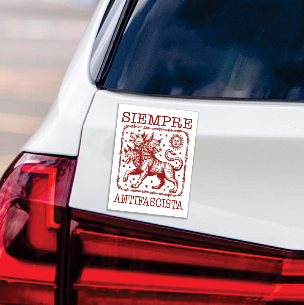 Siempre Antifascista Protest Magnet, Protect Democracy, Anti-Trump, No Kings Protest Sign, Anti Fascist Vehicle Magnet, 6" x 4.5"
