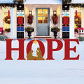 HOPE Christmas Yard Sign with Nativity Scene, Outdoor Religious Holiday Decoration with Stakes, Faith Lawn & Garden Décor for Home Display